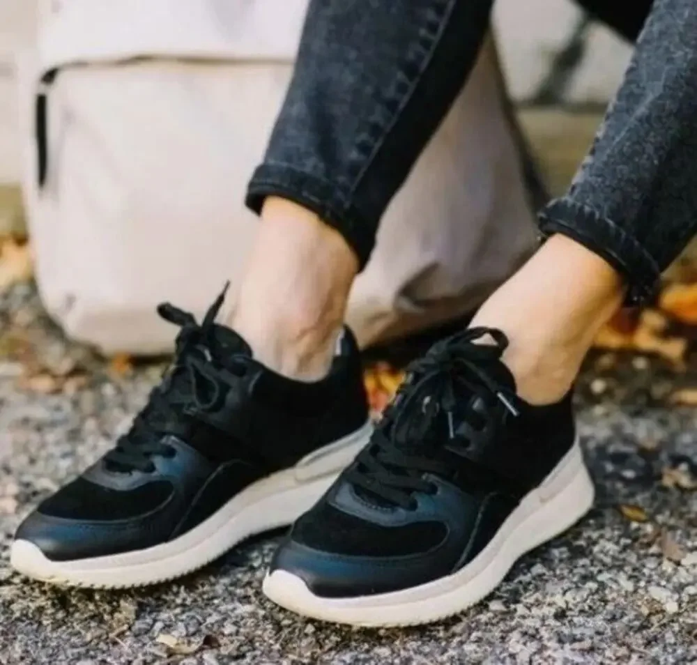 Everlane The Trainer Leather Sneakers Womens Size 11 Black Athletic Shoes